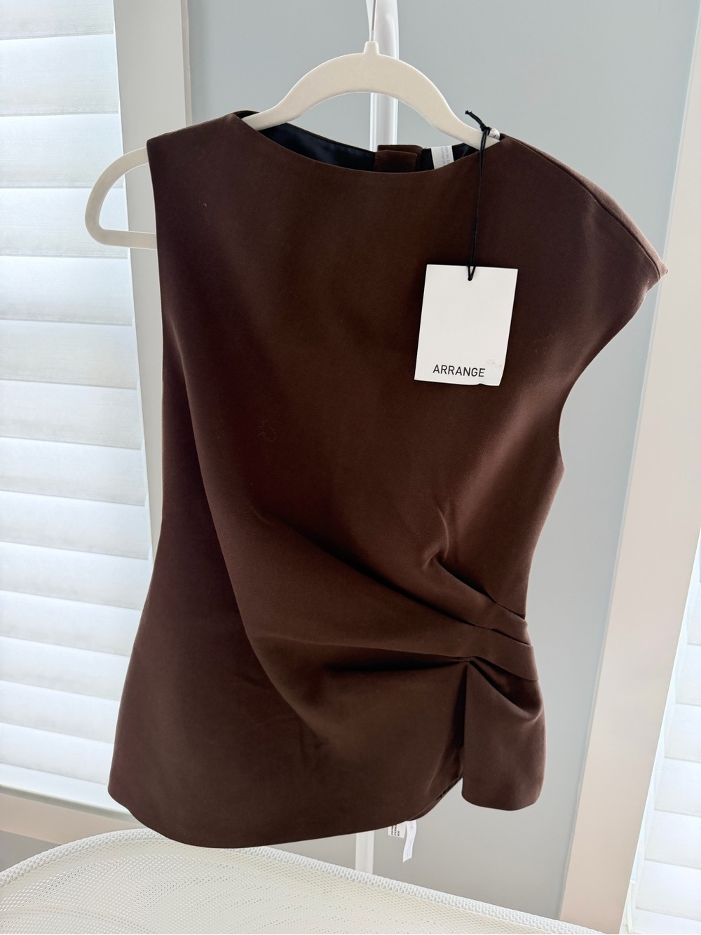 ASOS arrange nwt size 4 Brown Sleeveless Draped Top